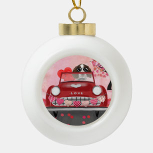 Boule En Céramique Anglais Springer Spaniel Car Hearts Valentine's