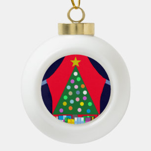 Boule En Céramique Arbre de Noël vert et Draps bleus :