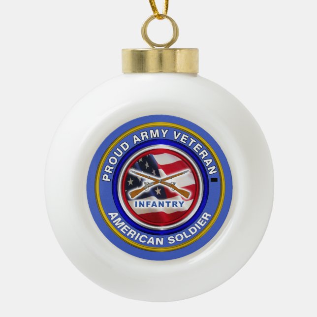 Boule En Céramique Armée de terre Infanterie Ancien Noël (Devant)