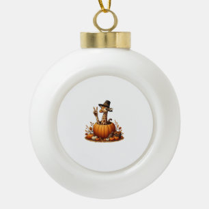 Boule En Céramique Automne Citrouille Automne Giraffe Thanksgiving Fe