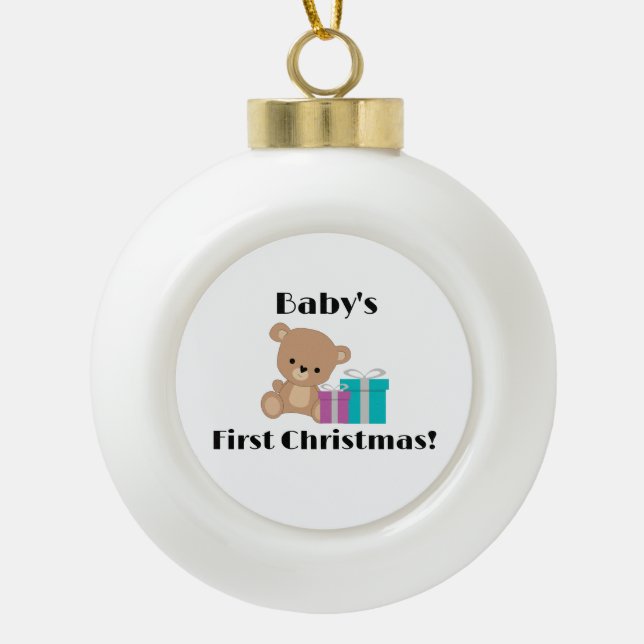 Boule En Céramique Baby First Christmas ! (Devant)