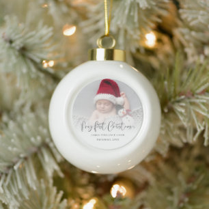 Boule En Céramique Baby First Christmas Keepsaké superposition photo 