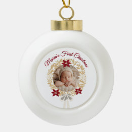 Boule En Céramique Baby’s First Christmas Ceramic Ball Ornament