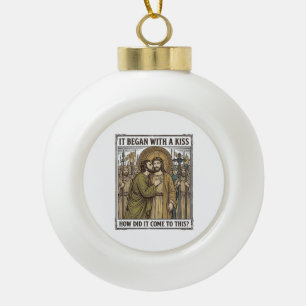 Boule En Céramique Baiser de trahison biblique vintage