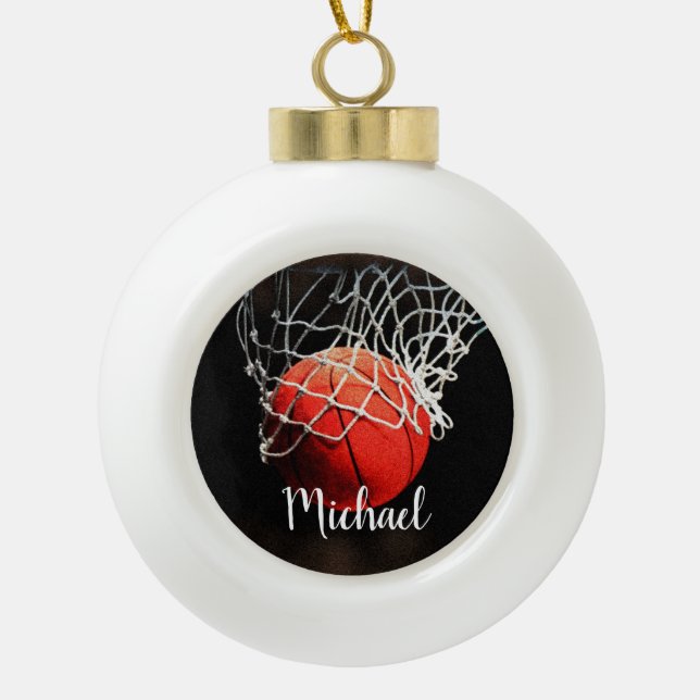 Boule En Céramique Basketball Artework Votre nom Personnalisé (Devant)