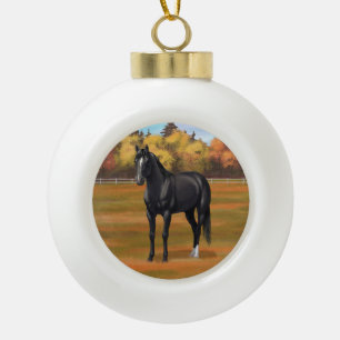 Boule En Céramique Beau Stallion Cheval du Quartier Noir