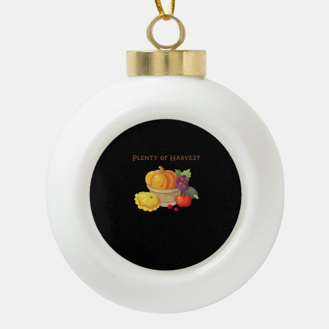 Boule En Céramique Beaucoup de récoltes - Panier d'automne de la prod (Devant)