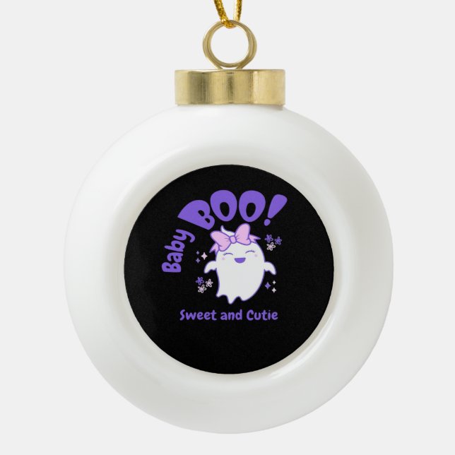 Boule En Céramique Bébé Boo ! Design Halloween Sweet Et Toddler (Devant)
