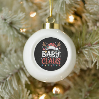 Boule En Céramique Bébé Claus Chapeau de Noël de Santa Antilopes Lumi