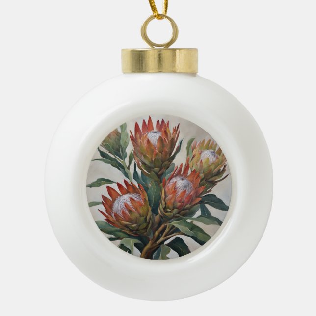 Boule En Céramique Belles fleurs de Protea d'Afrique du Sud (Devant)