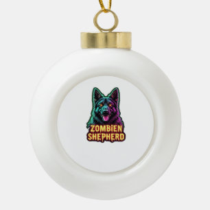 Boule En Céramique Berger Allemand GSD Shep Chien Zombie Halloween Es