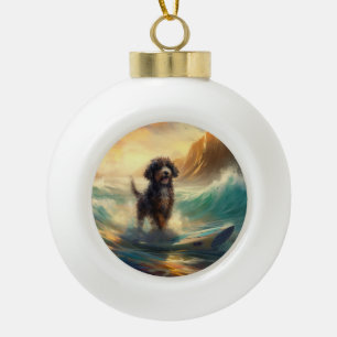 Boule En Céramique Bernedoodle Beach Surf Peinture