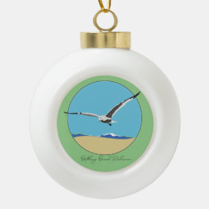 Boule En Céramique Bethany Beach, Delaware Sea Gull survolant la plag