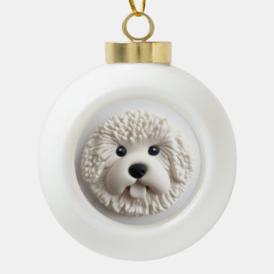 Boule En Céramique Bichon Frise Chien Inspiré 3D