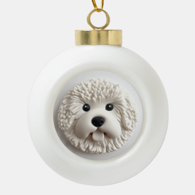 Boule En Céramique Bichon Frise Dog 3D inspiré (Devant)