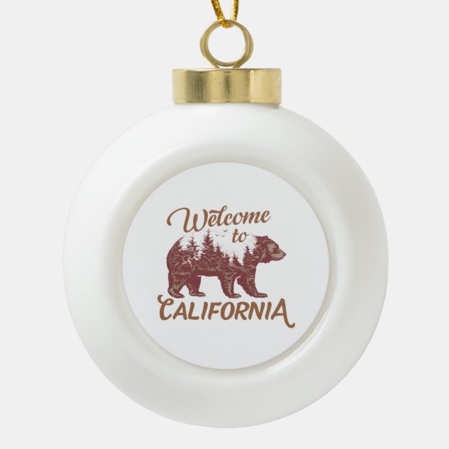 Boule En Céramique Bienvenue à l'ours de Californie (Devant)