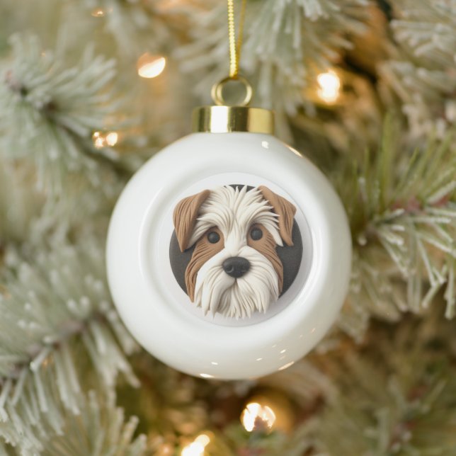 Boule En Céramique Biewer Terrier Dog 3D inspiré (Arbre)