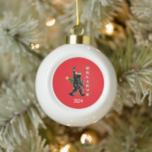 Boule En Céramique Bigfoot Croient En Noël