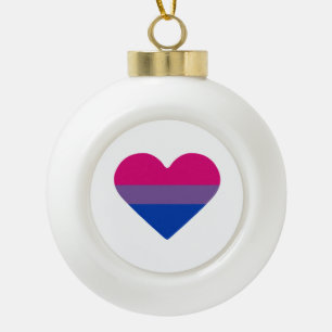 Boule En Céramique Bisexual Fierté Drapeau Coeur
