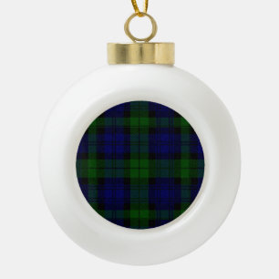 Boule En Céramique Black Watch Tartan bleu vert Plaid