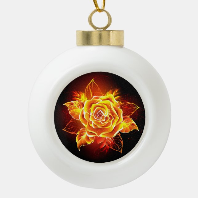 Boule En Céramique Blooming Fire Rose (Devant)
