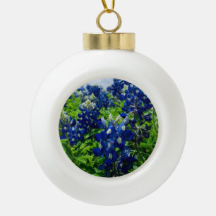 Boule En Céramique Bluebonnets Blue Floral Texas Texan Elegant