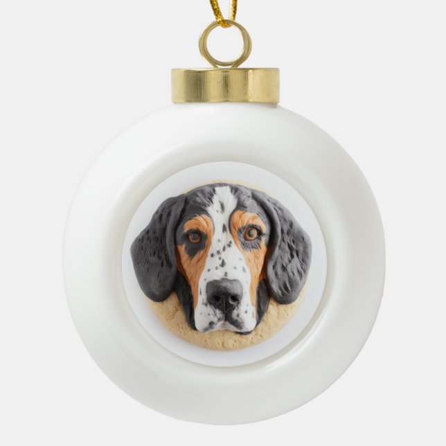 Boule En Céramique Bluetick Coonhound Dog 3D inspiré (Devant)