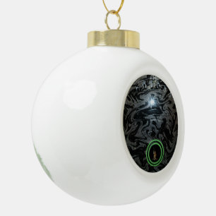 Boule En Céramique Bol De Pelouse Noir Et Gris, Bal De Noël En Céra