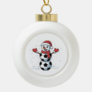 Boule En Céramique Bonhomme de neige Football Noël Santa Baseball Spo