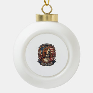 Boule En Céramique Bouclier de drapeau américain de chien de loyauté