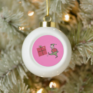 Boule En Céramique Boule de Noël Elfe en colère