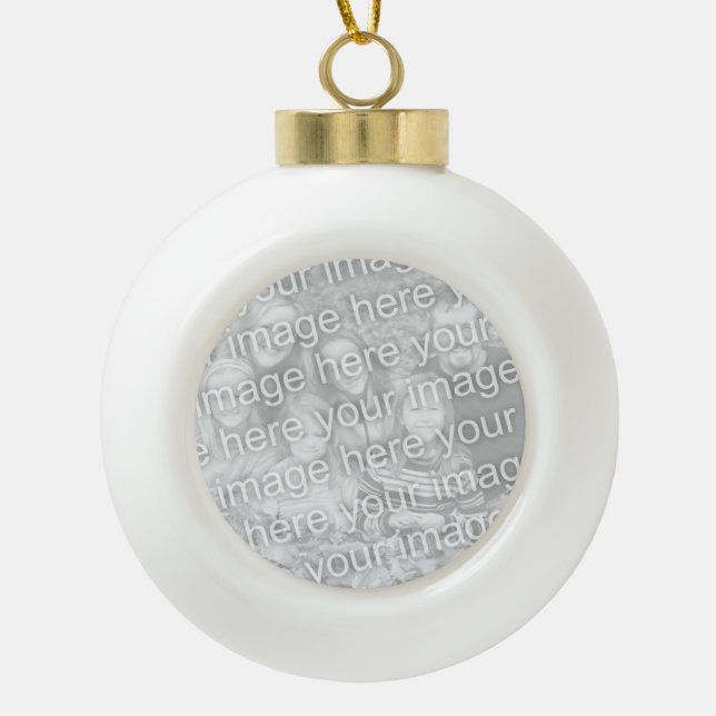 Boule En Céramique Boule de Noël personnalisée | Ajouter votre image  (Devant)