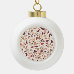 Boule En Céramique Brown terrazzo : vintage, motif à la mode.
