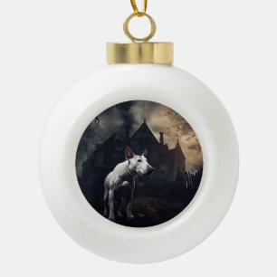Boule En Céramique Bull Terrier Halloween Épouvantable