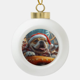 Boule En Céramique Bullmastiff Chien Montagnes Russes Noël 