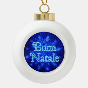 Boule En Céramique Buon Natale - Snowburst