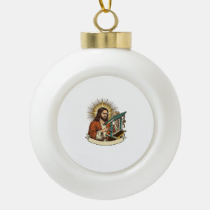 Boule En Céramique Bureau debout Jésus cassé coincé à mi-chemin Burea