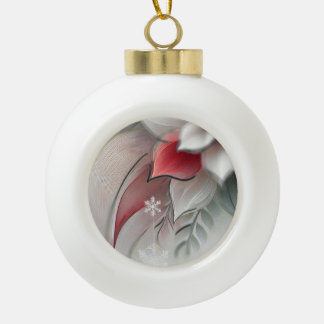 Boule En Céramique Cadeau ornemental de Noël avec Art Floral Moderne