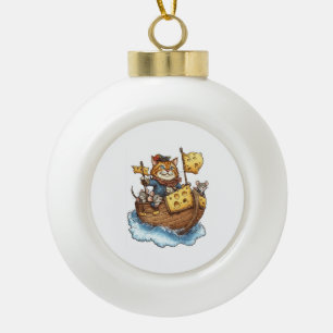 Boule En Céramique Capitaine Meowbeard – Graphisme de chat pirate drô