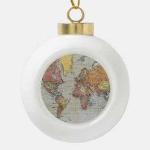Boule En Céramique Carte générale vintage du monde
