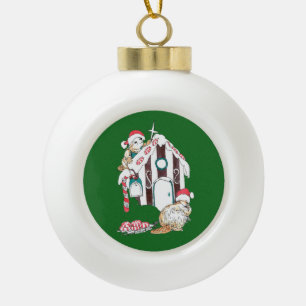 Boule En Céramique Castor de fête de Noël décorant le chalet