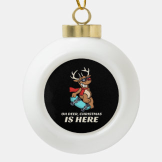 Boule En Céramique Cerf de Noël Skateboard Graphisme