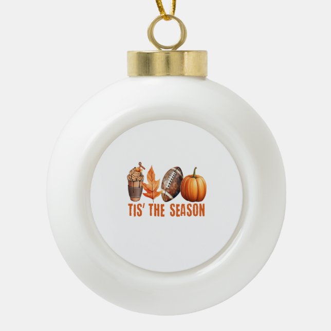 Boule En Céramique C'Est La Saison Thanksgiving Citrouille (Devant)