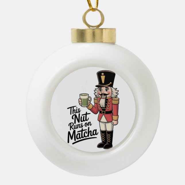 Boule En Céramique Cette noix tourne sur Matcha Christmas Nutcracker (Devant)