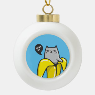 Boule En Céramique Chat en banane