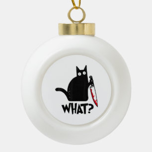 Boule En Céramique Chat Qu'est-ce que_ Drôle Chat Noir 