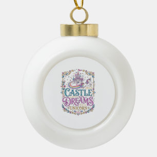 Boule En Céramique Château de licorne Rêves Licorne Fond blanc Pri