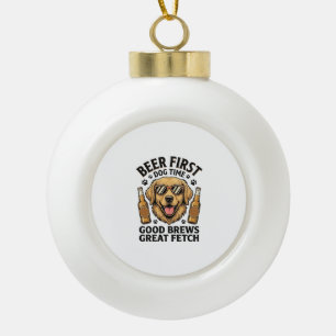 Boule En Céramique Chemise de bière Retriever doré Funny Dog Lover Vi