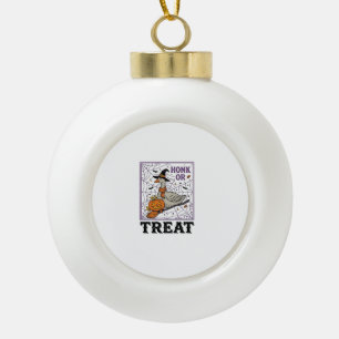 Boule En Céramique Chemise Halloween Oie Sorcière Honk Or Treat Vinta