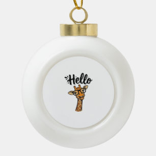 Boule En Céramique Chemise Hello Giraffe Gravure Vintage Animal Migno